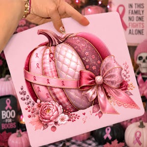 Breast Cancer Pumpkin Png, Breast Cancer Png, In October We Wear Pink Png, Breast Cancer Awareness Png, Floral Patchwork Fall Shirt