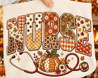 Zucca infermiera autunnale retrò PNG, Autunno effetto invecchiato PNG, Design infermiera leopardato autunnale varsity PNG, Zucca autunnale, PNG femminile, PNG di tendenza per il Ringraziamento