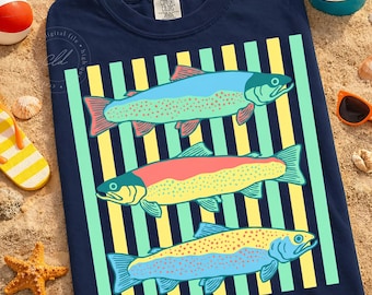 Preppy Fish Png, Female Fishing Png, Colorful Maximalist Sublimation, Summer Vacation Png, Funny Beach Png|Girls Fish Too|