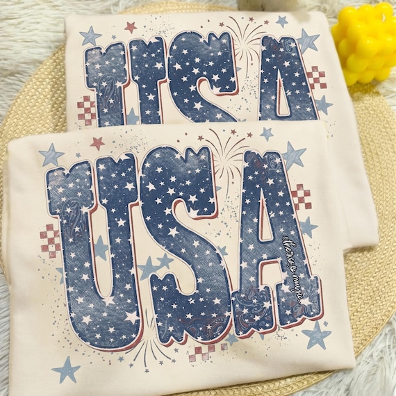 Vintage USA PNG, Patriotic America Sublimation Design, Retro USA Shirt Png, Fourth Of July Tee Graphic, Usa Stars Png