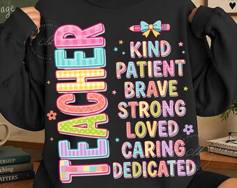 Imagen PNG de profesor retro, amable, paciente, valiente y fuerte (descarga digital)