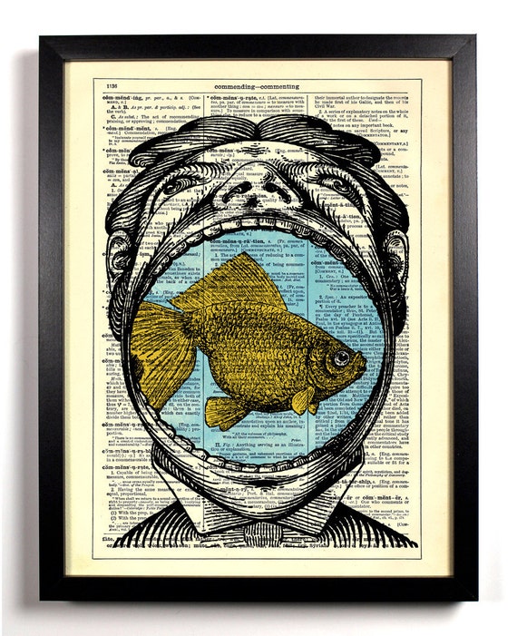 Items similar to A Mouth Full Of Fish, Home, Kitchen