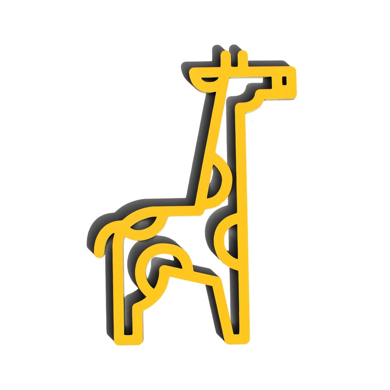 Giraffe Wall Art Animal Zoo Wooden Hanging Safari Image 0