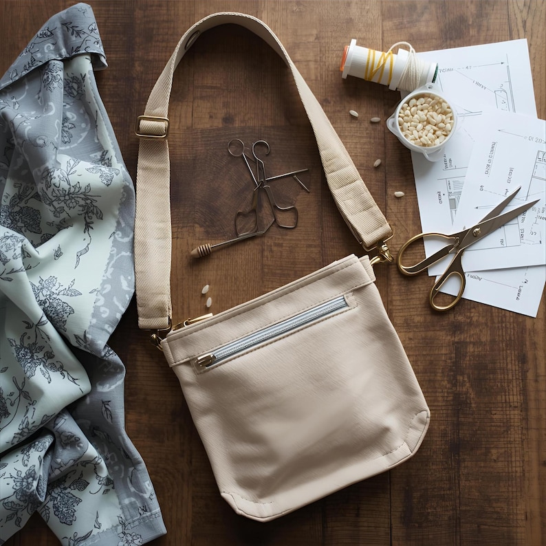 Sling Bag Sewing Pattern PDF: DIY Crossbody Bag With Zipper (digital ...
