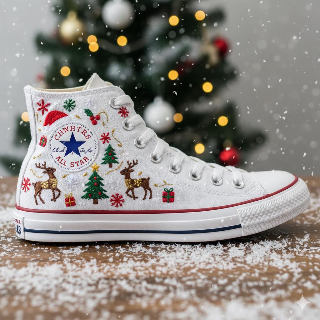 Santa Converse - Etsy
