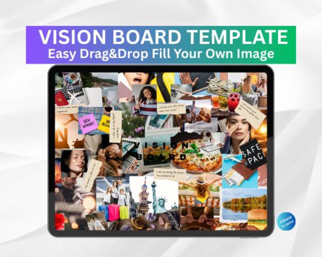 Vision Board Printable | Manifestation Planner | Dream Life Goals Board ...