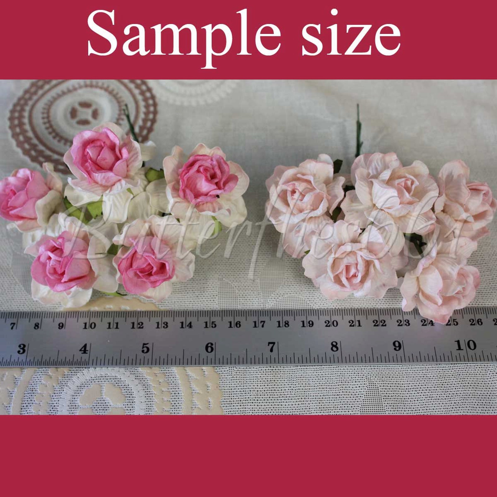 10 Handmade Mulberry Paper Flowers Sweet Pale Pink Large Etsy