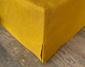 Softened Linen Bed Skirt - Natural, All Sizes, Custom Drop Length.