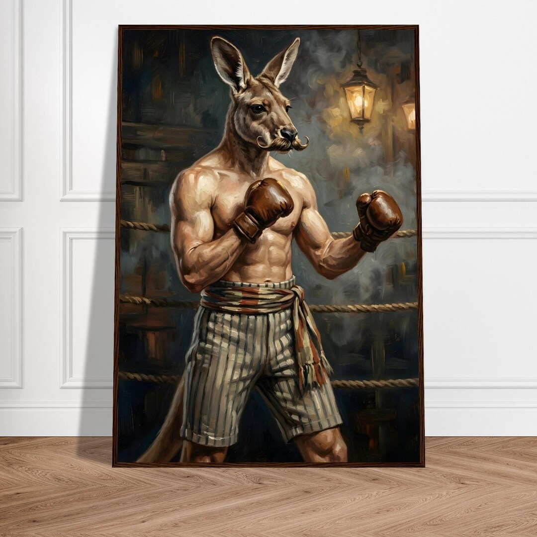 Victorian Kangaroo Boxer Print, Dark Academia Gym Decor (digital ...