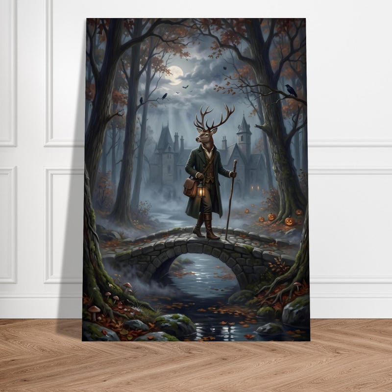 Dark Academia Deer Print - Etsy UK