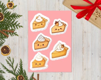 Ark med kawaii-klistermärken för pumpapaj | Höst-Thanksgiving-klistermärken