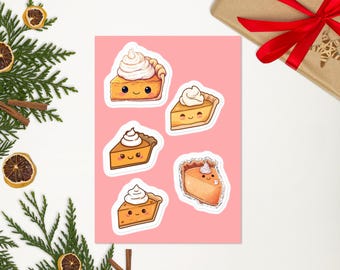 Ark med kawaii pumpapaj-klistermärken | Glansiga höstklistermärken