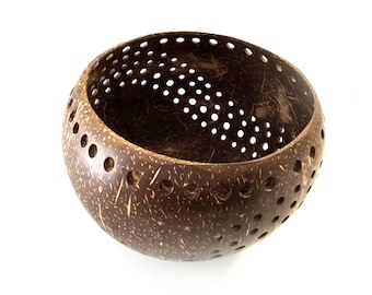 Coconut Shell Tealight Holder - Wave