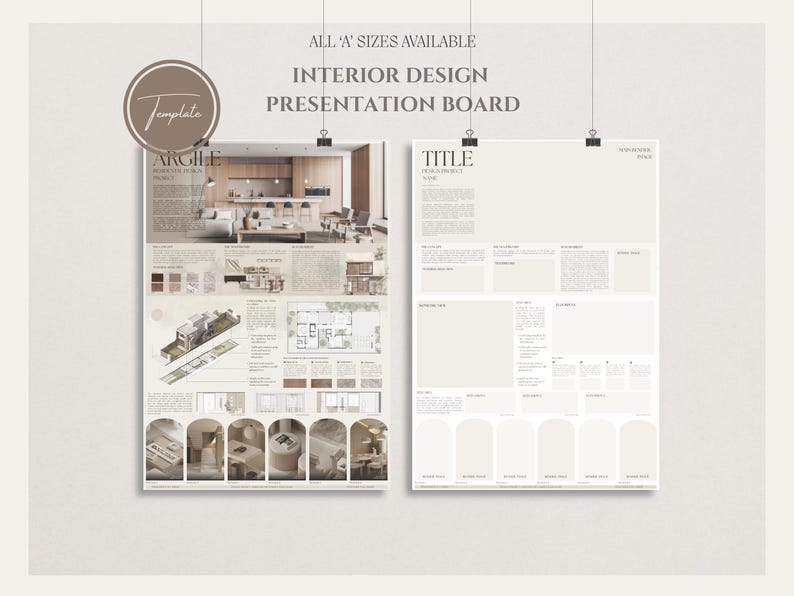 Argile Interior Design Presentation Panel Template | Canva Moodboard image 2