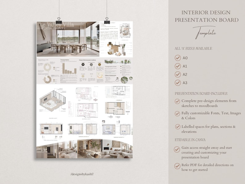Ivoire Interior Design Presentation Board Template | Client Concept ...