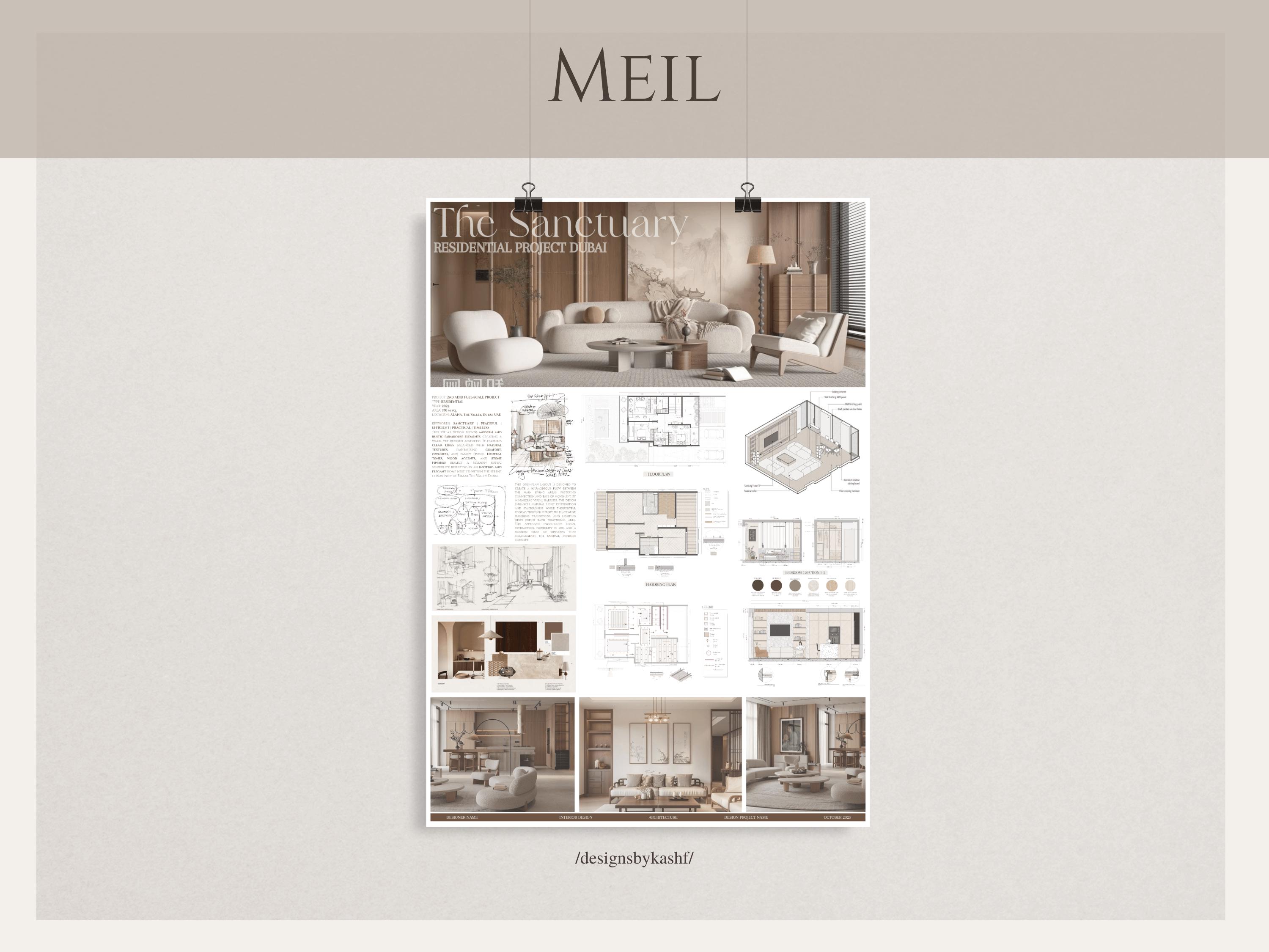 Interior Design Presentation Template Bundle – Student Portfolio (A0-A3 ...