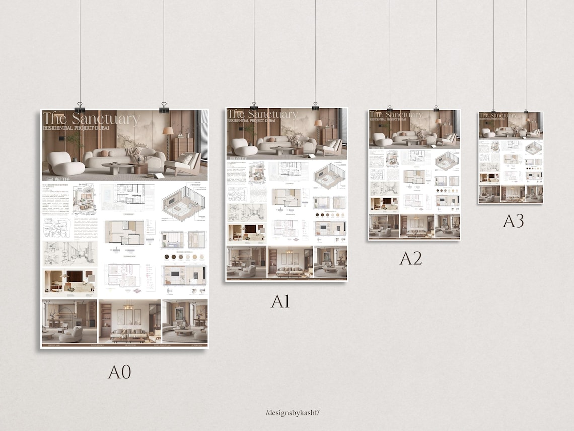 Miel Interior Design Presentation Panel Template | Architecture Board ...