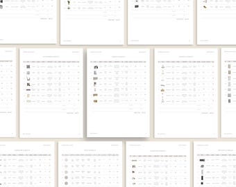 Modello di programma FF&E di 13 pagine / Documento di specifiche di progettazione degli interni / Modello Canva / Completamente personalizzabile