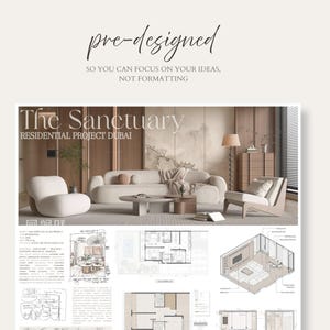 Miel Interior Design Presentation Panel Template | Architecture Board ...