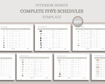 Modello di programma FFE modificabile Forma: scheda tecnica di progettazione degli interni (Canva)