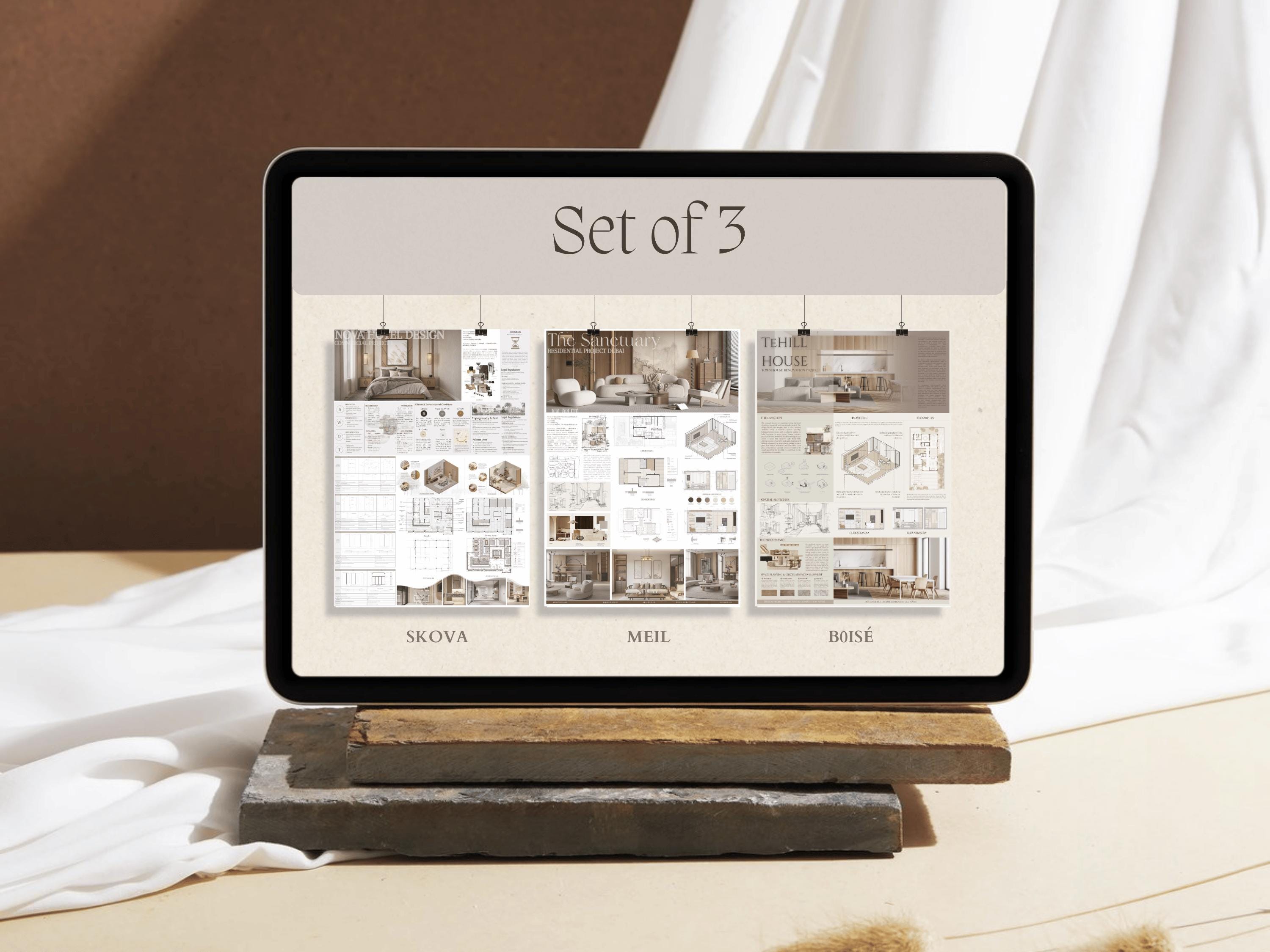Interior Design Presentation Template Bundle – Student Portfolio (A0-A3 ...