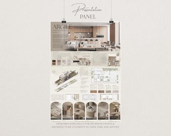 Modelo de Painel de Apresentação de Design de Interiores Argile | Painel de Inspiração no Canva