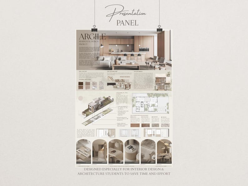 Argile Interior Design Presentation Panel Template | Canva Moodboard image 1