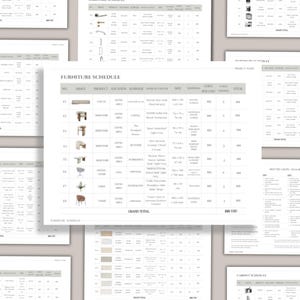 Ffe Construction Template Forma Editable FFE Schedule Template: Interior Design Specification ...