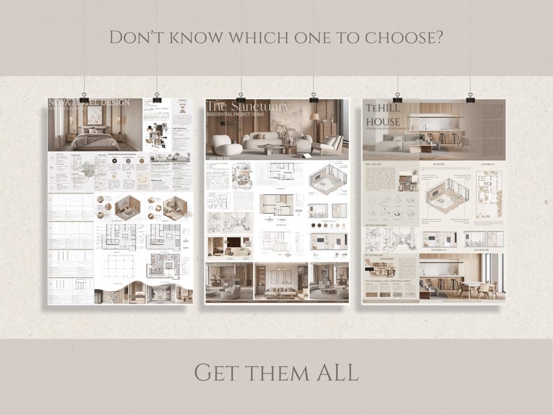 Interior Design Presentation Template Bundle – Student Portfolio (A0-A3 ...