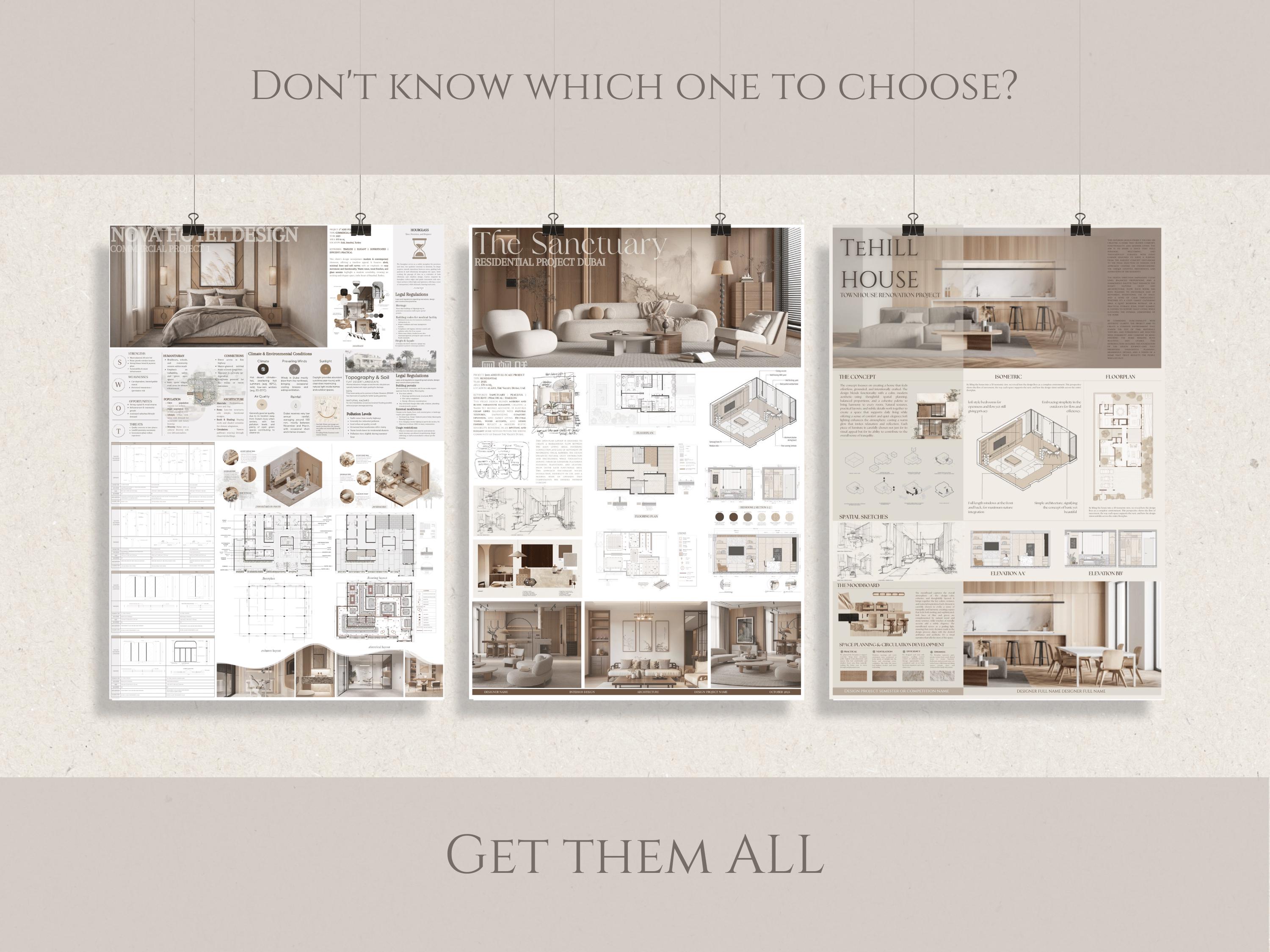Interior Design Presentation Template Bundle – Student Portfolio (A0-A3 ...