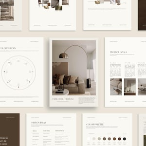 Russet Interior Design Proposal Template | A4 Editable Canva Business Presentation