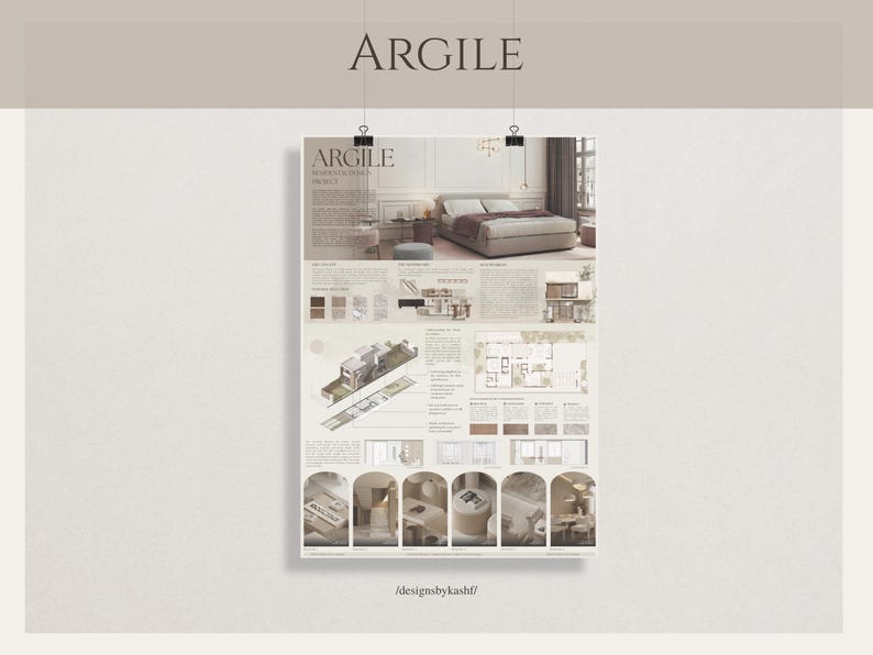 Interior Design Presentation Panel Templates – Student Portfolio (A0-A3 ...