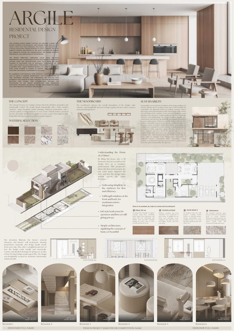 Argile Interior Design Presentation Panel Template | Canva Moodboard image 11