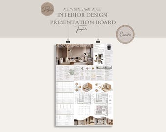 Skova Interior Design Presentation Board Canva Template (A1, A0, A2, A3) (Digital Download).