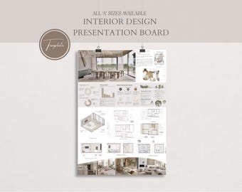 Ivoire Interior Design Presentation Board Template | Client Concept (Canva)