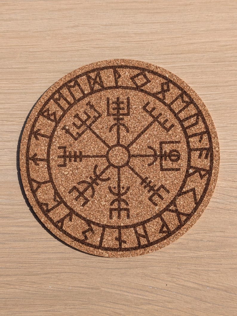 Viking Cork Coasters – 33 Norse Symbols | Customizable Set of 2, 4, 6, or 8 (+ Bottle Opener Option) | Viking Gift & Decor Idea image 11