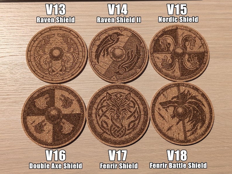 Viking Cork Coasters – 33 Norse Symbols | Customizable Set of 2, 4, 6, or 8 (+ Bottle Opener Option) | Viking Gift & Decor Idea image 5