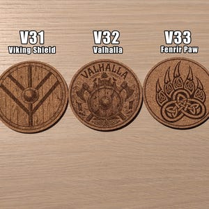 Viking Cork Coasters – 33 Norse Symbols | Customizable Set of 2, 4, 6, or 8 (+ Bottle Opener Option) | Viking Gift & Decor Idea image 8