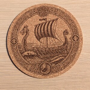 Viking Cork Coasters – 33 Norse Symbols | Customizable Set of 2, 4, 6, or 8 (+ Bottle Opener Option) | Viking Gift & Decor Idea image 14