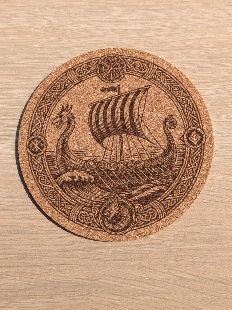 Viking Cork Coasters – 33 Norse Symbols | Customizable Set of 2, 4, 6, or 8 (+ Bottle Opener Option) | Viking Gift & Decor Idea image 14