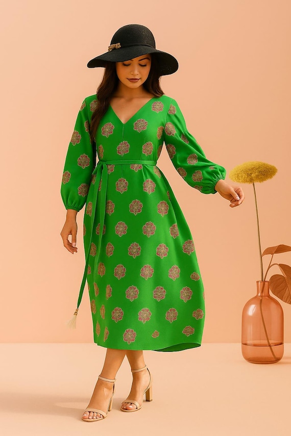 cotton blend puff sleeve dress Smocked Mini Short sleeves with elasticized allpromo Color:Smoky Blue Shop Deep plum tube