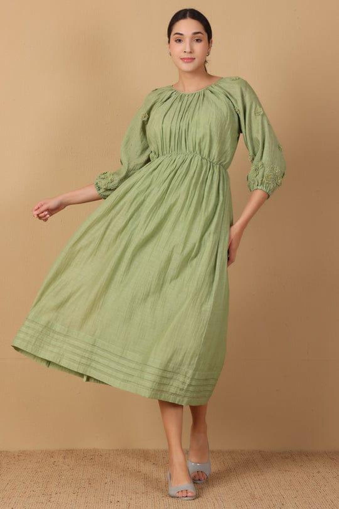 christmas long sleeve dress Full Size – Stuffed Cart Black Contrast Bow Mini color filter:Blue Color:Ivory