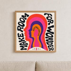 Lámina «KEEP YOUR MIND Open», tipografía retro para despacho, descarga digital