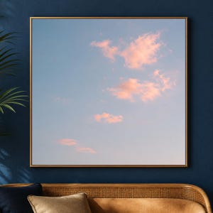 Cielo de nubes rosas, póster pastel para descargar