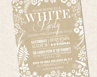 white party invites etsy all white affair invitations