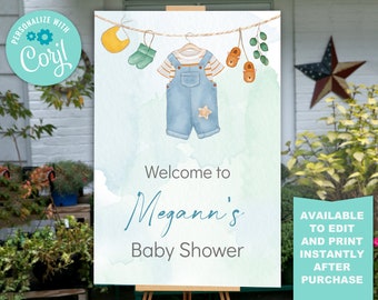 Boho Baby Shower Welcome Sign | Boy Baby Shower Sign | Boy Shower Decor | Boho Baby Shower Sign | Boy Baby Shower Decorations | Edit Today