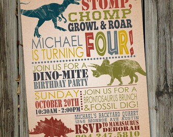 Dinosaur Birthday Invitations, Dinosaur Birthday Invitation, Dinosaur Invite, Boys Birthday Invite, Dinosaur Party, DIGITAL FILE