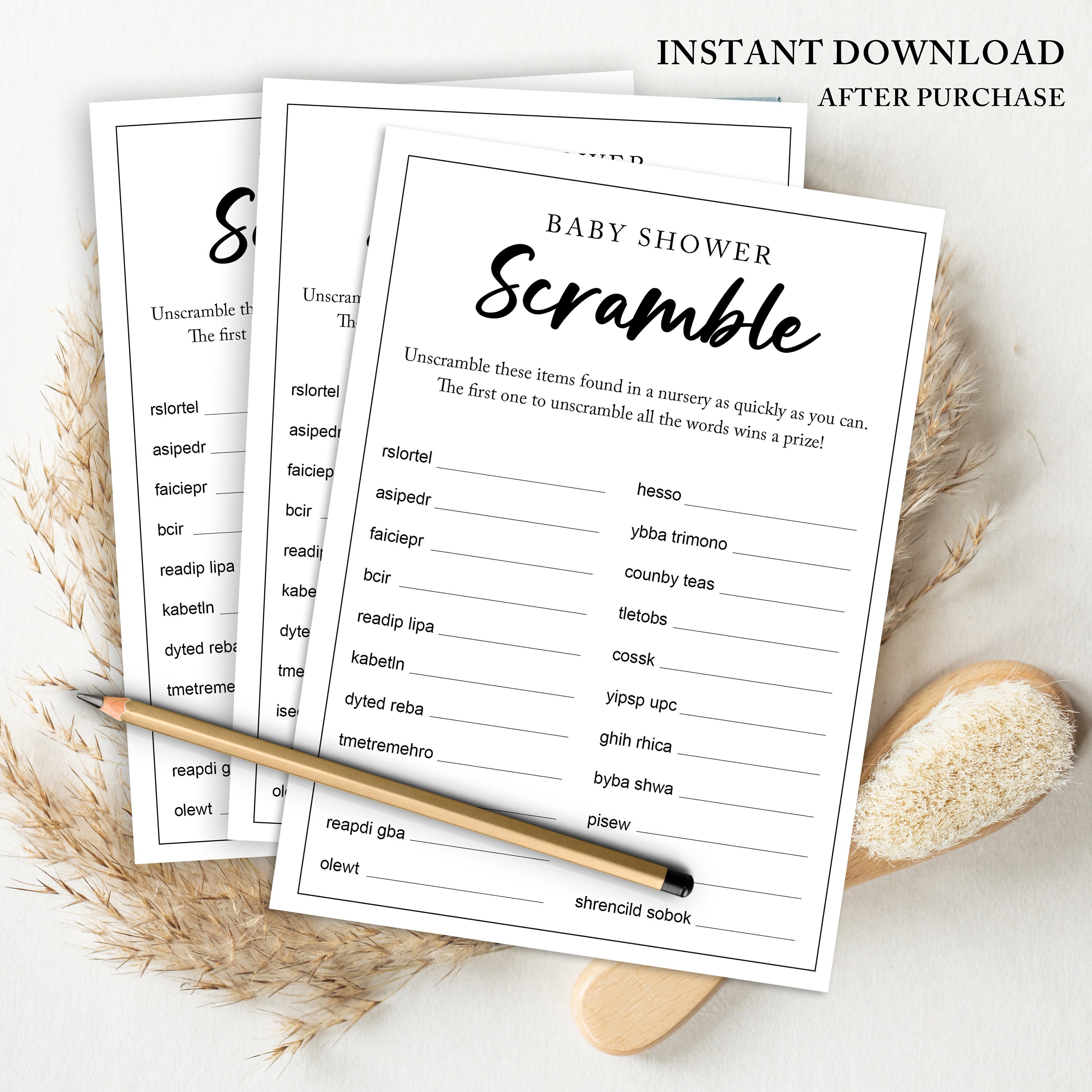 Baby Shower Scramble Game Printable Game for Baby Shower Party Game ...