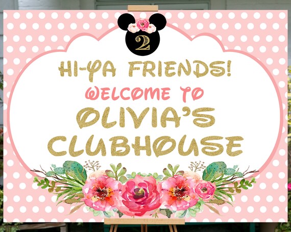 Minnie Mouse Garden Party Sign, Minnie Mouse Clubhouse Sign, Minnie Mouse Garden Party, Minnie Mouse Birthday Sign Il_570xn