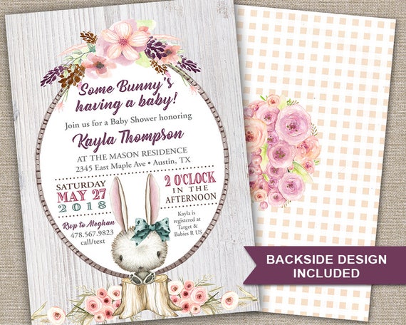 Easter Baby Shower Invitation, Watercolor Bunny Baby Shower Invitation, Easter Baby Shower Invite, PRINTABLE, Bunny Baby Shower, Spring Il_570xn